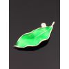 Срібна брошка Лист зелений з емаллю та цирконієм