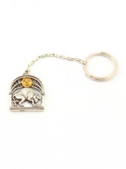Silver Key chain with Signs of the Zodiac "Taurus"