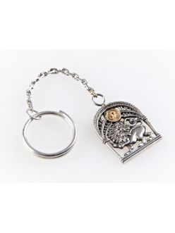 Silver Key chain with Signs of the Zodiac "Leo"