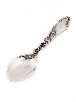 Silver Baby Spoon "Roses"