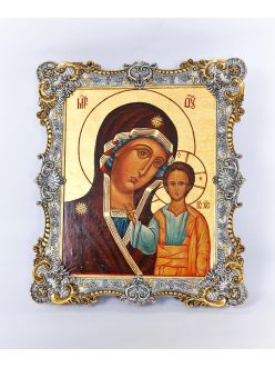 Казанская Икона Божьей матери в серебре