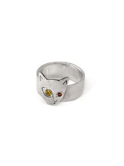 Срібний перстень Кішка