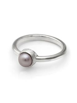Серебряное кольцо натуральной серой жемчужиной