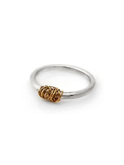 Серебряное кольцо с золотой проволокой