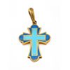 Серебряный крест с эмалью Молитва Спаси и Сохрани