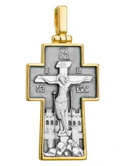 Серебряный крест с образом Архангела Михаила