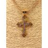Серебряный крест с эмалью Виноградная лоза