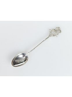 Silver coffee spoon "The Royal couple"