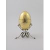 Silver Easter egg Christ Risen with a stand holder