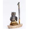 Silver Pen holder "Wise owl"