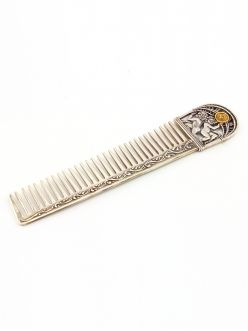 Silver Hair comb with Signs of the Zodiac "Gemini"