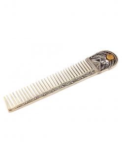 Silver Hair comb with Signs of the Zodiac "Aquarius"