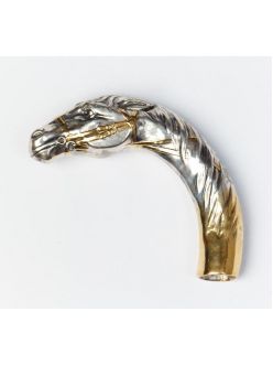 Silver walking stick handle "Horse head"