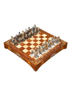 Silver Board game checkers "Ukrainins and Jew"