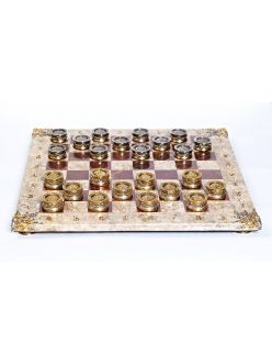 Silver Board game checkers "Gods against Titans"