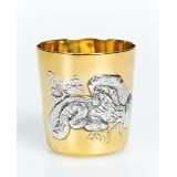Silver glass with Signs of Chinese Zodiac "Snake"