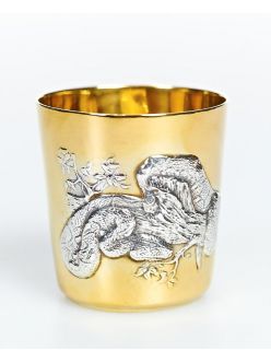 Silver glass with Signs of Chinese Zodiac "Snake"