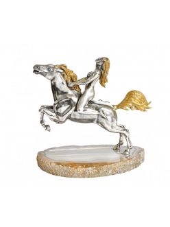 Серебреная Статуэтка Девушка на лошади
