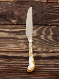 Серебряный столовый нож Цветочный ажур