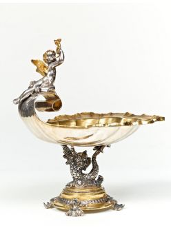 Silver vase "Little Angel with hornlet"
