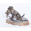 Silver Visit cards holder "Dog with hare"
