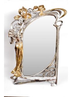 Серебряное Зеркало большое Девушка